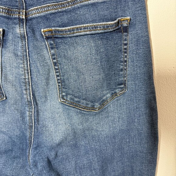 LOFT Womens 'The Slim Flare' Jeans 29/8 High Rise Frayed Hem Casual Medium Wash - Picture 8 of 10